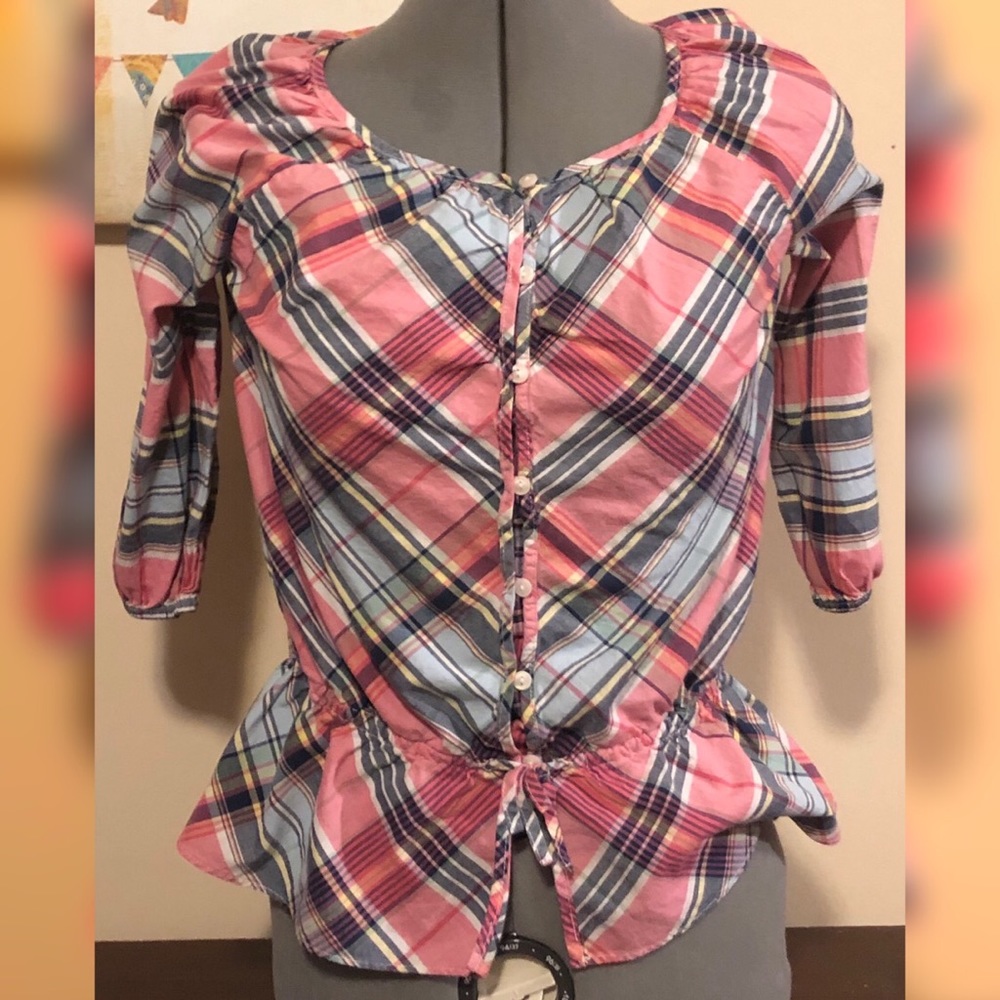 🌈RALPH LAUREN GIRLS cute plaid top
